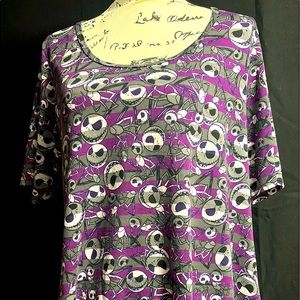 Lularoe Perfect Tee with Jack Skellington. Size Large, Fits like 2X.